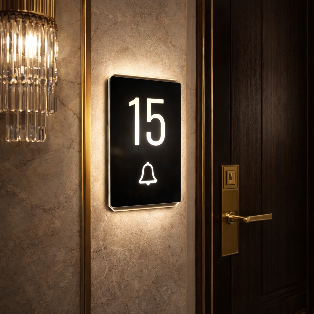 Prisma Zil Düğmeli Işıklı Kapı Numarası