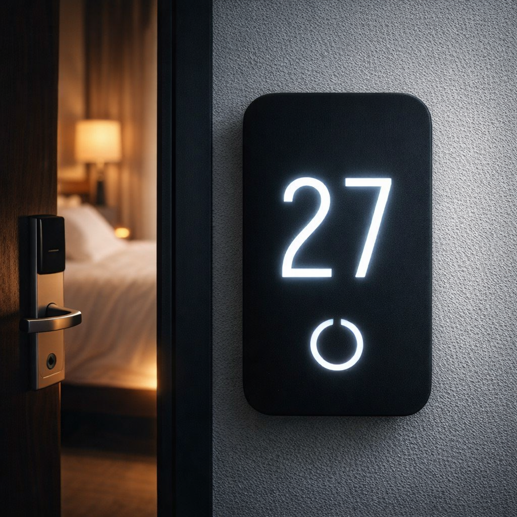 Zil Butonlu Işıklı Kapı Numarası